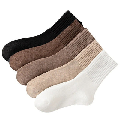 Cozy Winter Fleece-Lined Crew Socks (5-Pack)