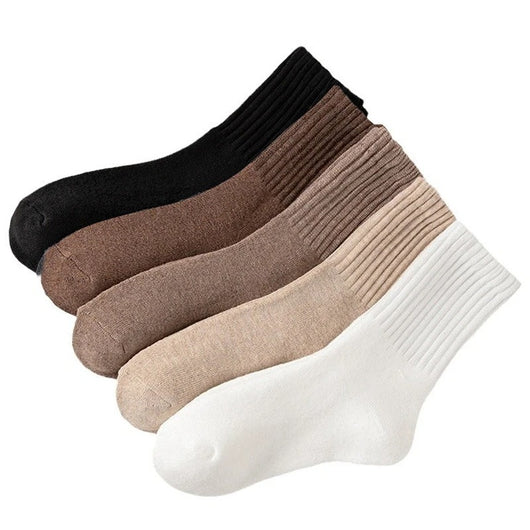 Cozy Winter Fleece-Lined Crew Socks (5-Pack)